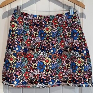 LouKeith Floral Tennis Skort Skirt Golf Athletic Activewear Retro‎ Mod Sz Medium